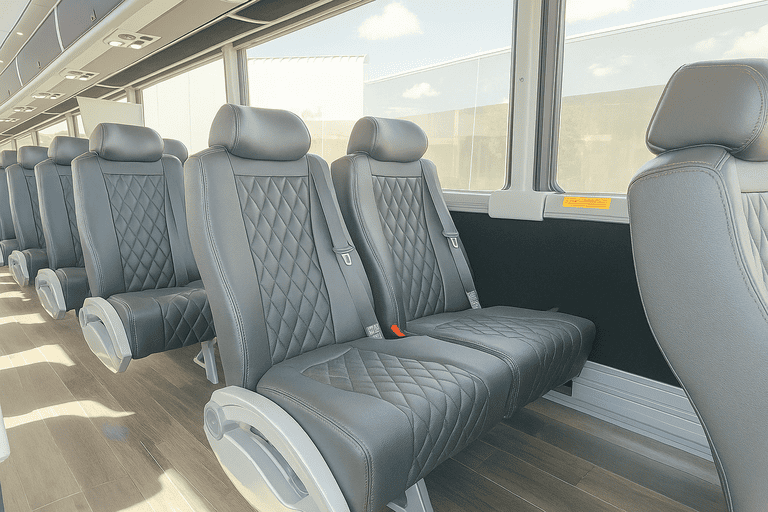 interior of Escondido Shuttle Bus Rentals charter bus